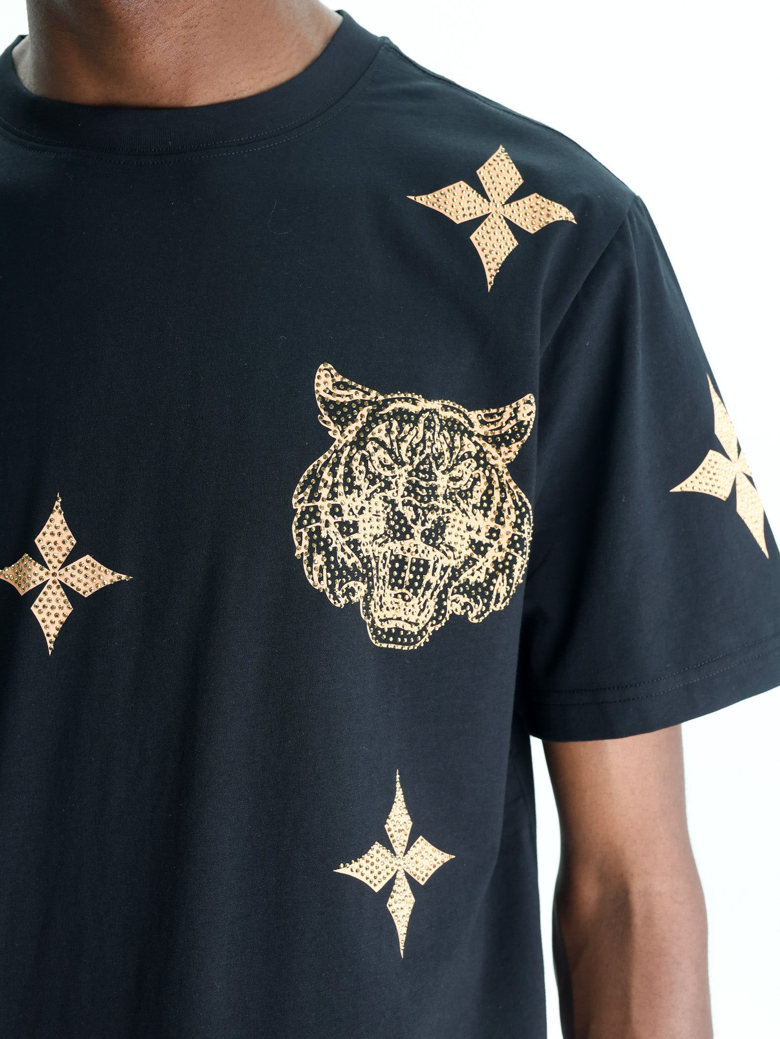 Cutty T-Shirt AOP Tiger Logo Black